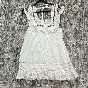 Urban Outfitters White Embroidered Dress